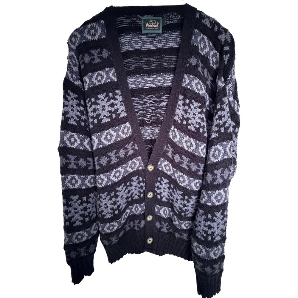 Woolrich Made USA Cotton Cardigan Sweater M